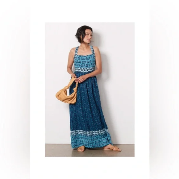 Faherty Blue and White Maxi Dress - Picture 2 of 13